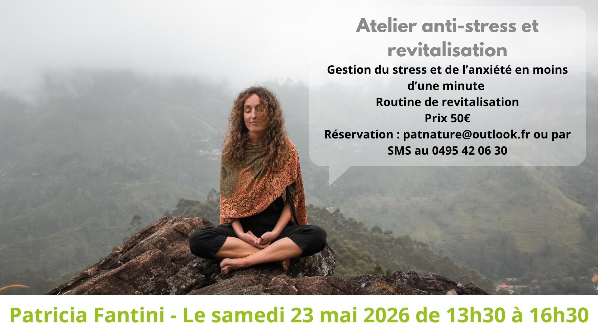 You are currently viewing  Atelier Anti-Stress & Revitalisation par Patricia Fantini